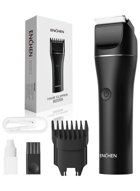 Professional Hair Clipper & Beard Trimmer – 200-Min Runtime, Type-C Fast Charging, Low-Noise, Adjustable Lengths | ENCHEN Boost 2